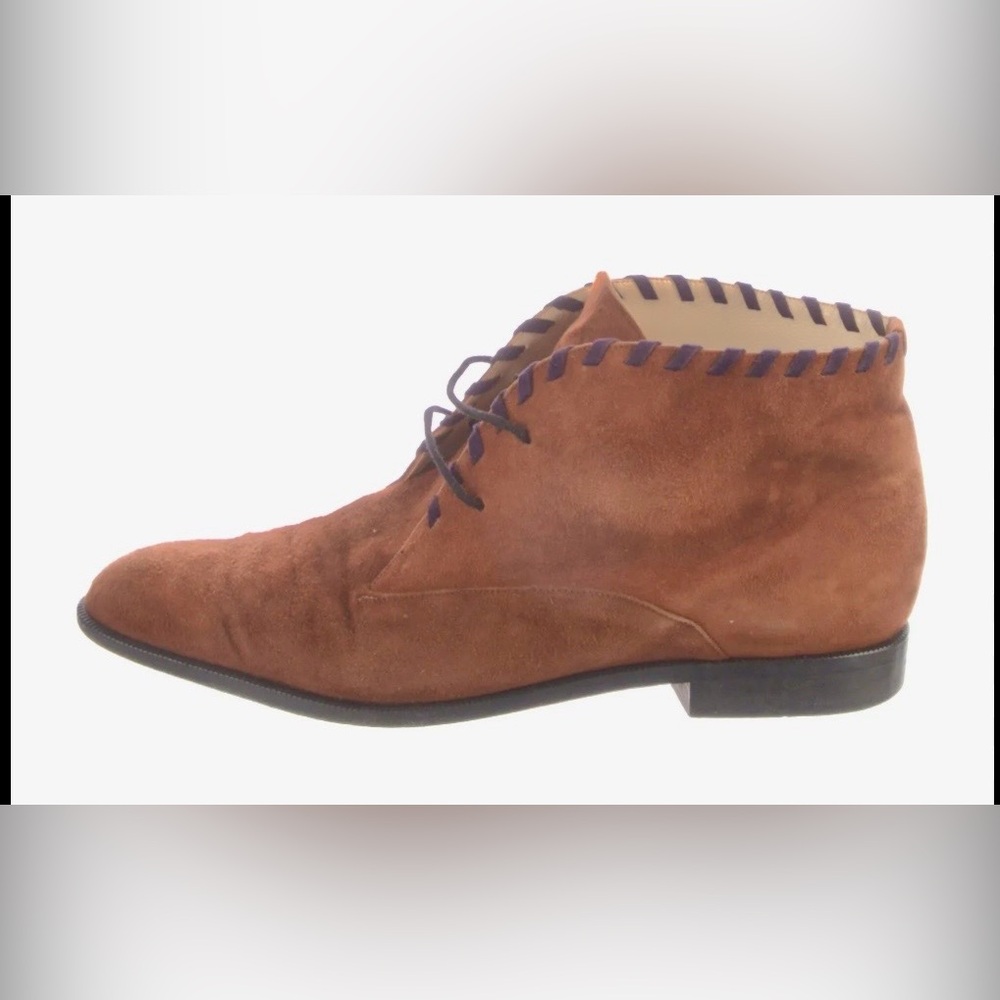 Escada Brown Suede Ankle Boots with Black Sole